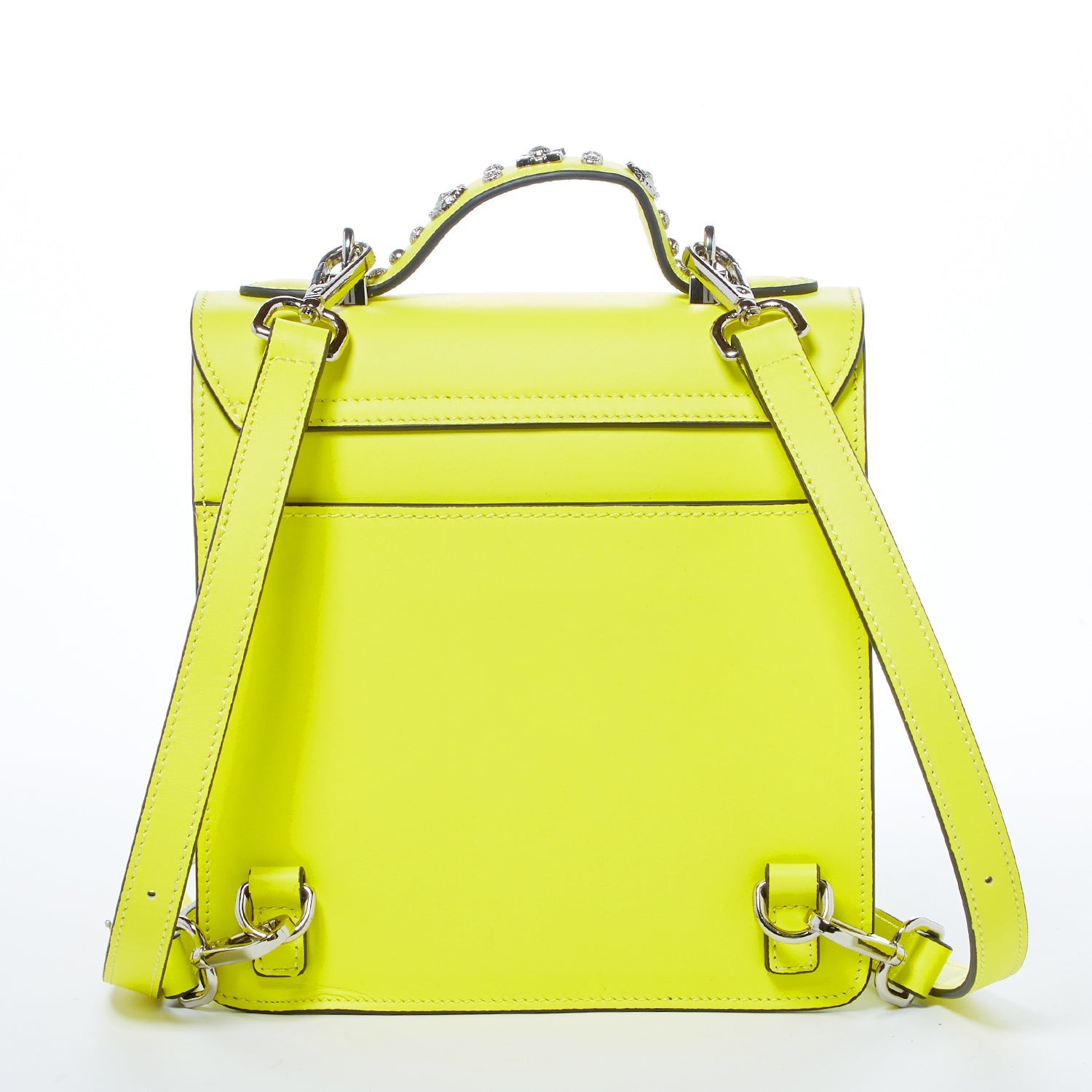 Leather backpack Chanel Yellow in Leather - 29272896