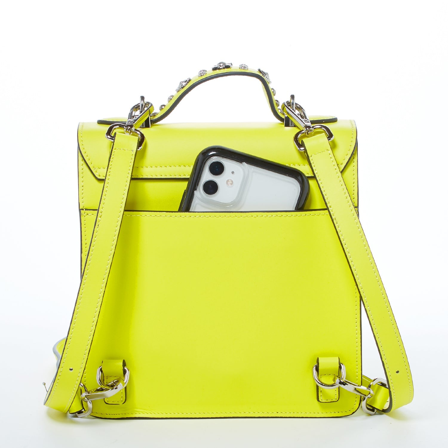 The Hollywood Backpack Purse Leather Yellow - Guy Christopher 