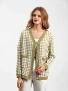 Houndstooth Button Down Cardigan - Guy Christopher