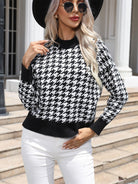 Houndstooth Drop Shoulder Sweater - Guy Christopher