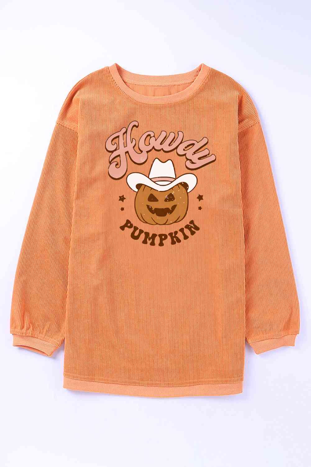 HOWDY Pumpkin Graphic Ribbed Sweatshirt - Guy Christopher