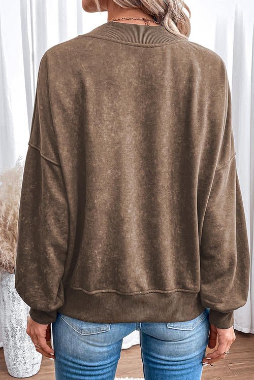 HOWDY Round Neck Drop Shoulder Sweatshirt - Guy Christopher