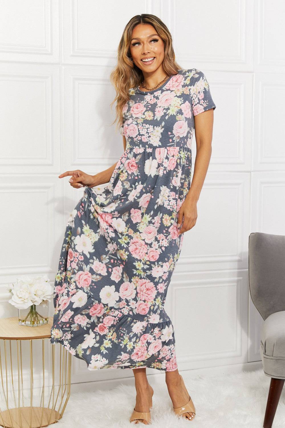 In Bloom Floral Tiered Maxi Dress - Awaken your Inner Romantic and Blossom in Unsurpassed Splendor - Indulge in the Captivating Charm of Love. - Guy Christopher