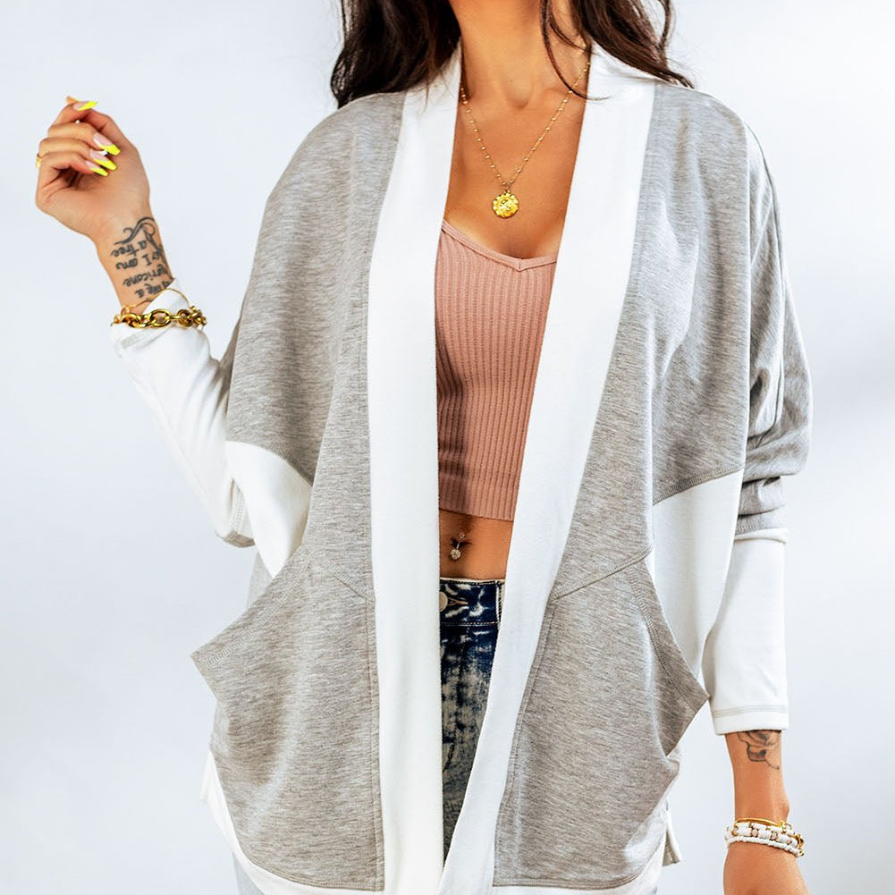 Indulge in Luxurious Comfort with our Contrast Open Front Cardigan - Wrap yourself in romance and elegance with this versatile piece that transitions from day to night effortlessly - Feel confident and stylish all day long. - Guy Christopher