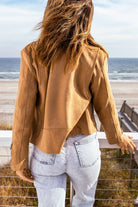 Indulge in Luxurious Softness and Chic Style with our Zip-Up Suede Jacket - Embrace Effortless Elegance and Accentuate Your Feminine Figure - Feel Like a Goddess Wrapped in Warmth, Beauty, and Grace - Guy Christopher