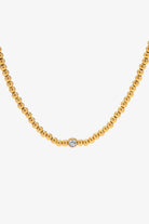 Inlaid Zircon Beaded Stainless Steel Necklace - Guy Christopher