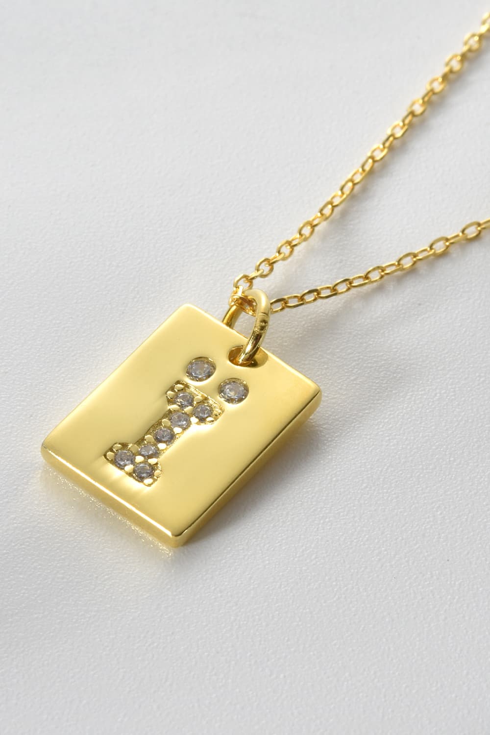 Inlaid Zircon Rectangle Pendant Necklace - Guy Christopher