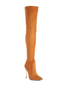 Jaynetts Stretch Suede Micro High Knee Boots - Guy Christopher