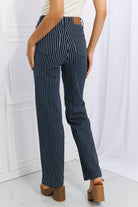 Judy Blue Cassidy Full Size High Waisted Tummy Control Striped Straight Jeans - Guy Christopher