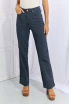 Judy Blue Cassidy Full Size High Waisted Tummy Control Striped Straight Jeans - Guy Christopher