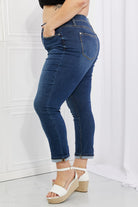 Judy Blue Crystal Full Size High Waisted Cuffed Boyfriend Jeans - Guy Christopher