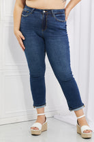 Judy Blue Crystal Full Size High Waisted Cuffed Boyfriend Jeans - Guy Christopher