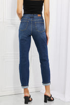 Judy Blue Crystal Full Size High Waisted Cuffed Boyfriend Jeans - Guy Christopher