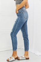 Judy Blue Dahlia Full Size Distressed Patch Jeans - Guy Christopher