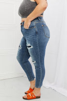 Judy Blue Dahlia Full Size Distressed Patch Jeans - Guy Christopher