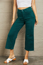 Judy Blue Hailey Full Size Tummy Control High Waisted Cropped Wide Leg Jeans - Guy Christopher