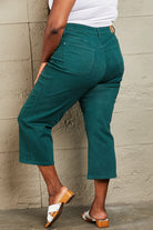 Judy Blue Hailey Full Size Tummy Control High Waisted Cropped Wide Leg Jeans - Guy Christopher