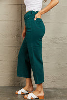 Judy Blue Hailey Full Size Tummy Control High Waisted Cropped Wide Leg Jeans - Guy Christopher