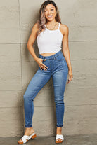 Judy Blue Janavie Full Size High Waisted Pull On Skinny Jeans - Guy Christopher