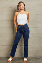 Judy Blue Kailee Full Size Tummy Control High Waisted Straight Jeans - Guy Christopher