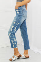 Judy Blue Laila Full Size Straight Leg Distressed Jeans - Guy Christopher