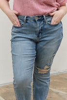Judy Blue Macy Full Size Mid Rise Boyfriend Jeans - Guy Christopher