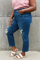 Judy Blue Melanie Full Size High Waisted Distressed Boyfriend Jeans - Guy Christopher