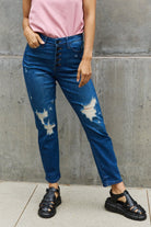 Judy Blue Melanie Full Size High Waisted Distressed Boyfriend Jeans - Guy Christopher