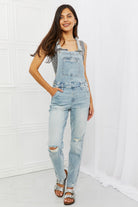 Judy Blue Melina Full Size Distressed Straight Leg Overalls - Guy Christopher