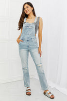Judy Blue Melina Full Size Distressed Straight Leg Overalls - Guy Christopher
