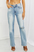 Judy Blue Natalie Full Size Distressed Straight Leg Jeans - Guy Christopher