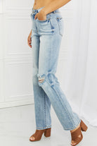 Judy Blue Natalie Full Size Distressed Straight Leg Jeans - Guy Christopher