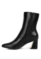 Kaira Metallic Accent Heel High Ankle Boots - Guy Christopher