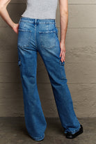 Kancan Holly High Waisted Cargo Flare Jeans - Guy Christopher