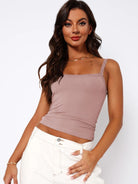 Lace Trim Straight Neck Cami - Guy Christopher