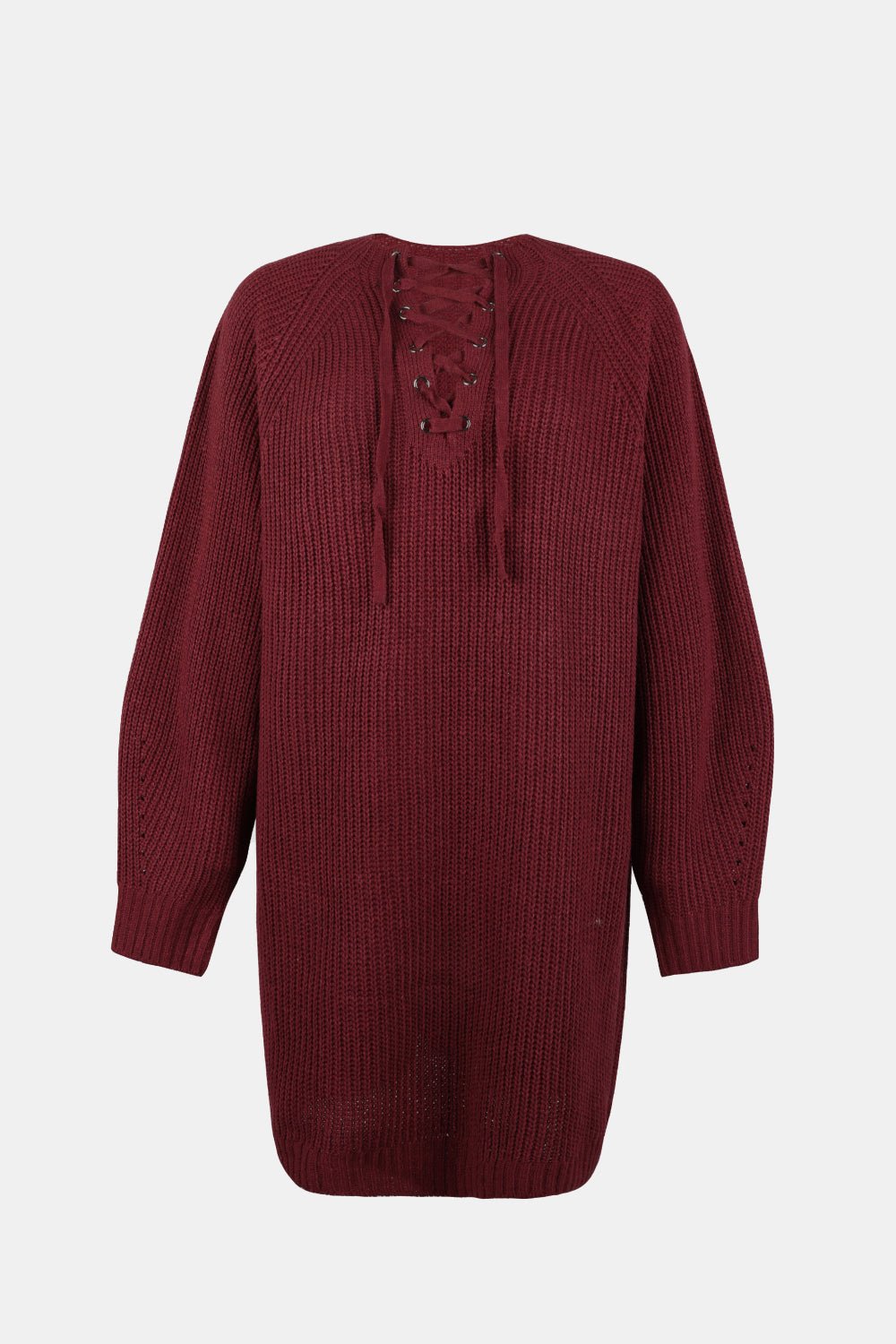 Lace-Up Mini Sweater Dress - Guy Christopher