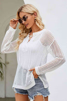 Lace-Up Slit Knit Top - Guy Christopher