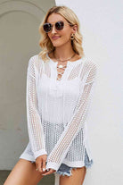 Lace-Up Slit Knit Top - Guy Christopher