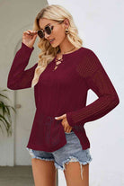 Lace-Up Slit Knit Top - Guy Christopher