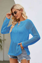 Lace-Up Slit Knit Top - Guy Christopher