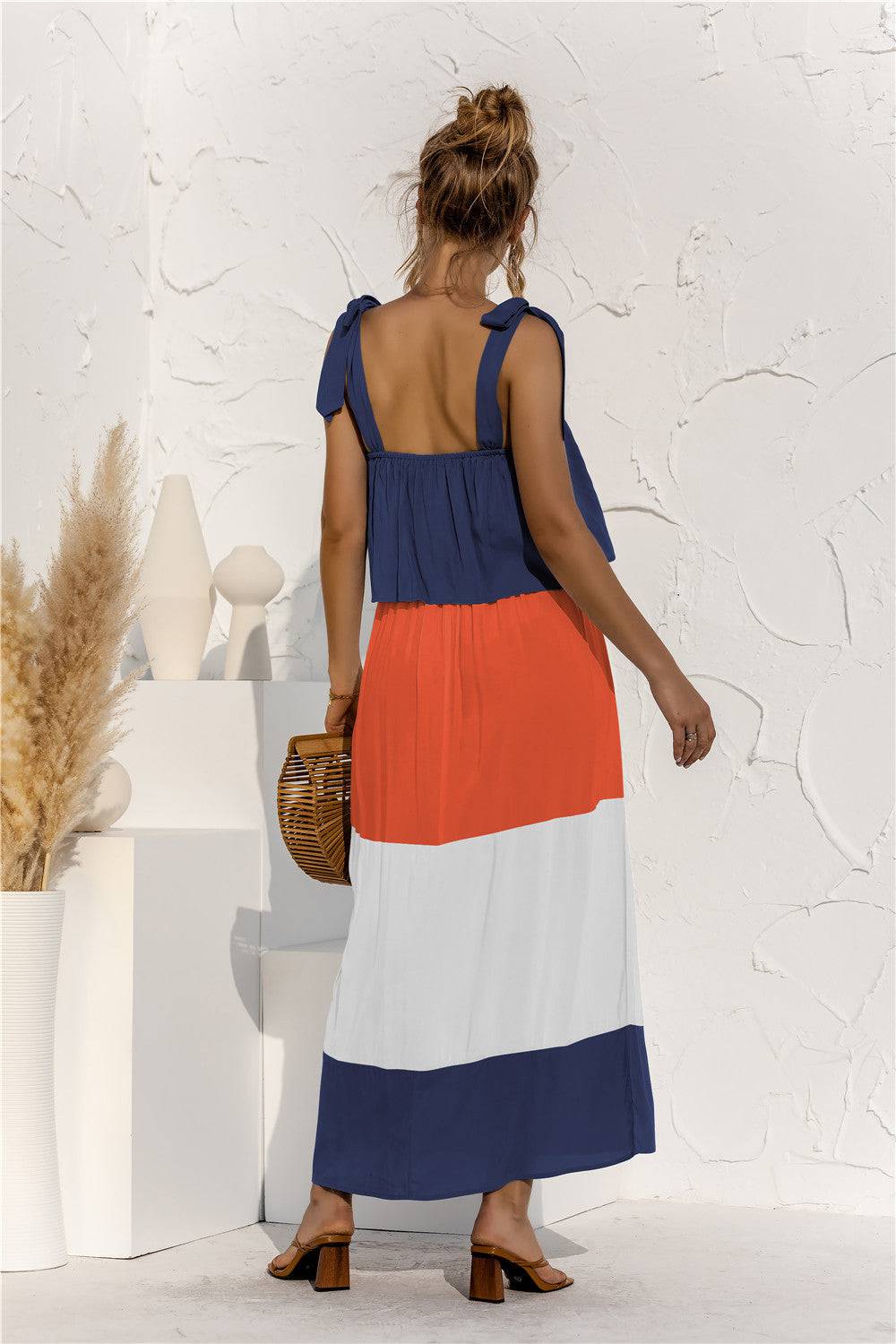 Lady in Color Block Sleeveless Dress - Embrace Your Inner Beauty and Charm Effortlessly - Radiate with Unbridled Elegance - Guy Christopher