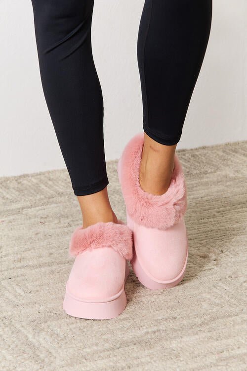 Legend Footwear Furry Chunky Platform Ankle Boots - Guy Christopher