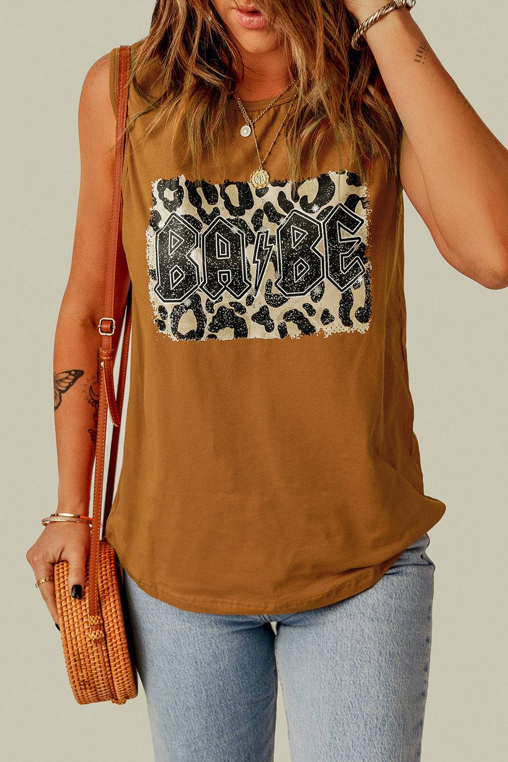 Leopard Babe Graphic Tank - Unleash Your Fierce and Feminine Side with Jungle-Inspired Style - Made from Pure Cotton for All-Day Comfort - Guy Christopher