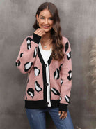 Leopard Button Down Drop Shoulder Cardigan - Guy Christopher