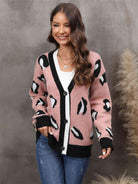 Leopard Button Down Drop Shoulder Cardigan - Guy Christopher