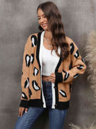 Leopard Button Down Drop Shoulder Cardigan - Guy Christopher