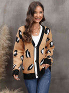 Leopard Button Down Drop Shoulder Cardigan - Guy Christopher