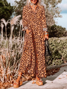 Leopard Buttoned Maxi Dress - Guy Christopher