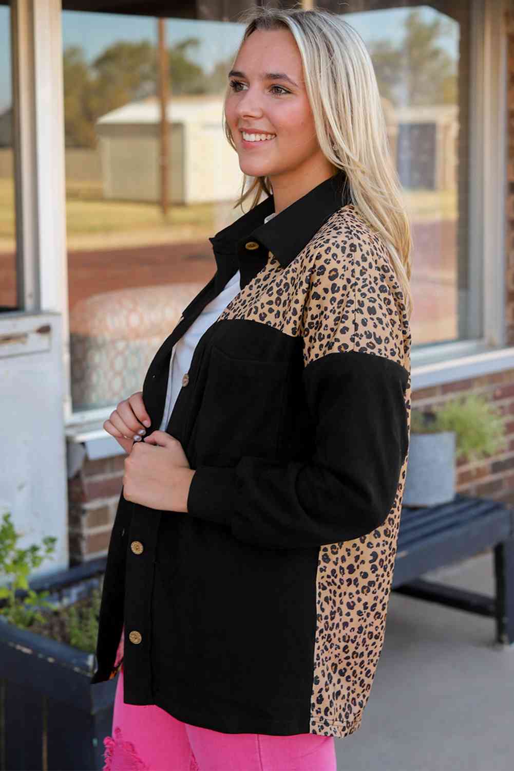 Leopard Collared Button Down Jacket - Guy Christopher