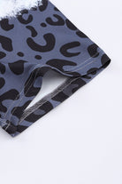 Leopard Color Block V-Neck Short Sleeve Dress - Guy Christopher